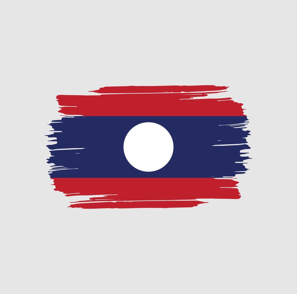 trazos de pincel de la bandera de laos. bandera nacional del país vector