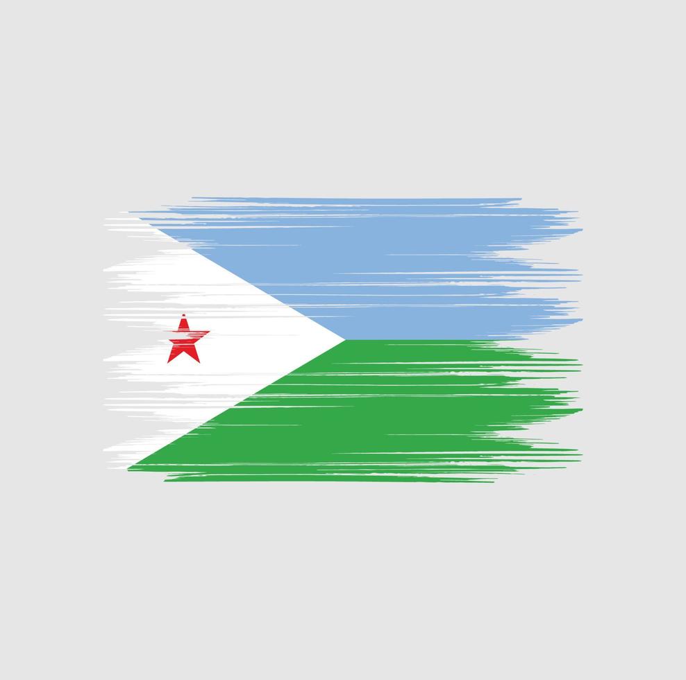 Djibouti Flag Brush vector