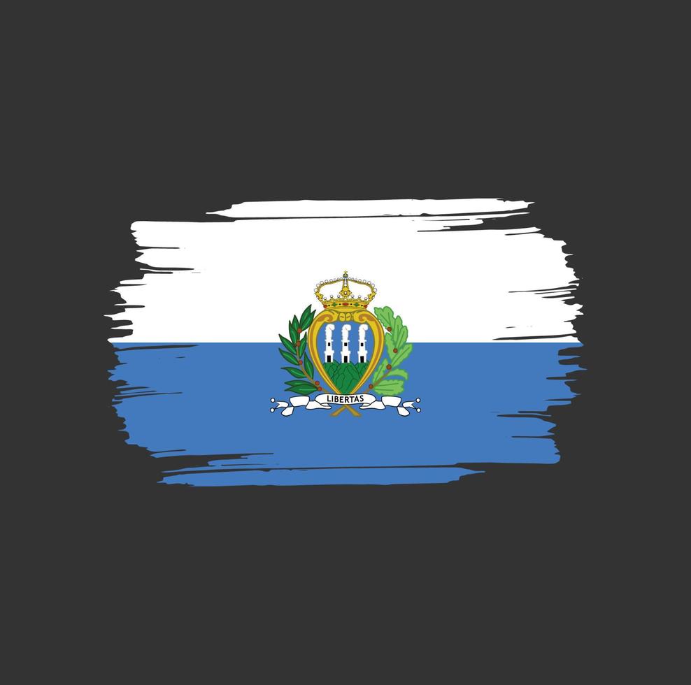 trazos de pincel de la bandera de san marino. bandera nacional del país vector