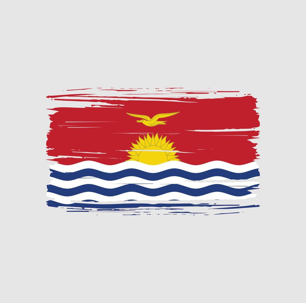 trazo de pincel de bandera de kiribati. bandera nacional vector