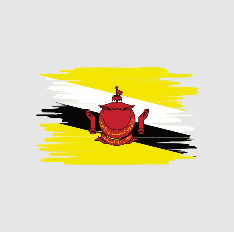 Brunei flag brush strokes vector