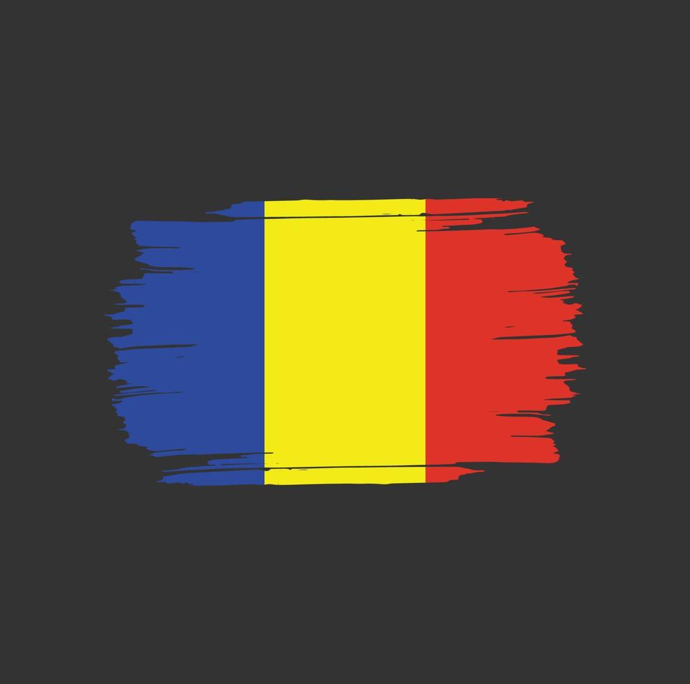 Romania Flag Brush Strokes. National Country Flag vector