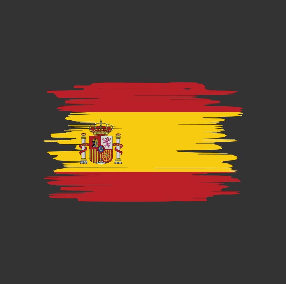Spain flag brush strokes vector