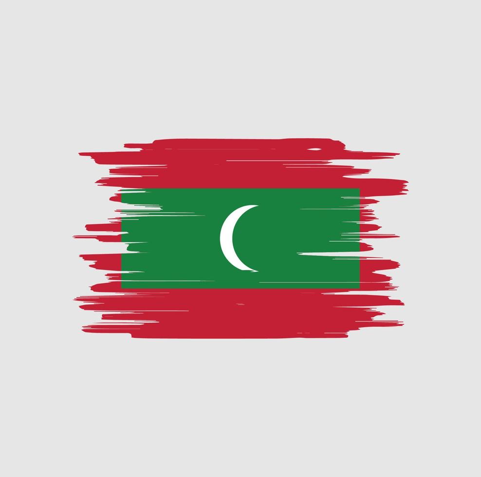 trazos de pincel de bandera de maldivas vector