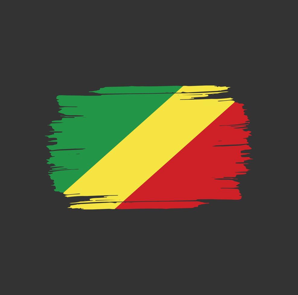 Congo Flag Brush Strokes. National Country Flag vector