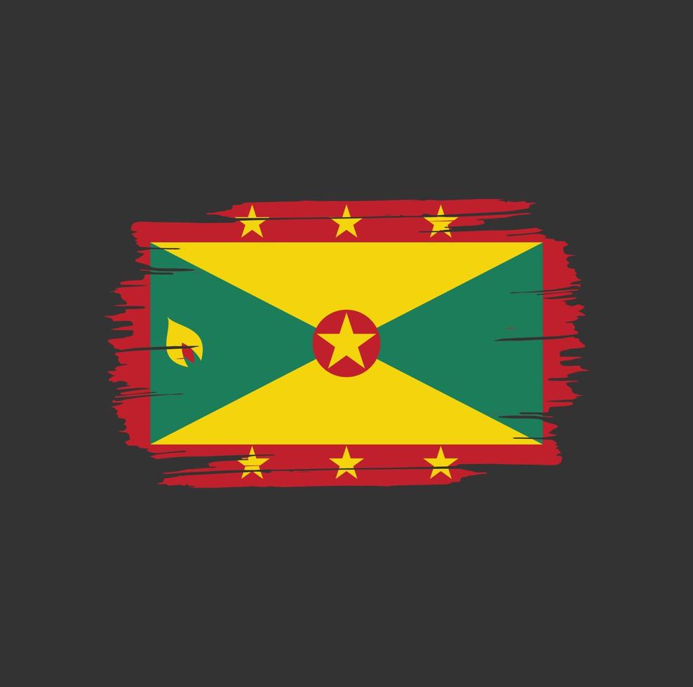 Grenada Flag Brush Strokes. National Country Flag vector