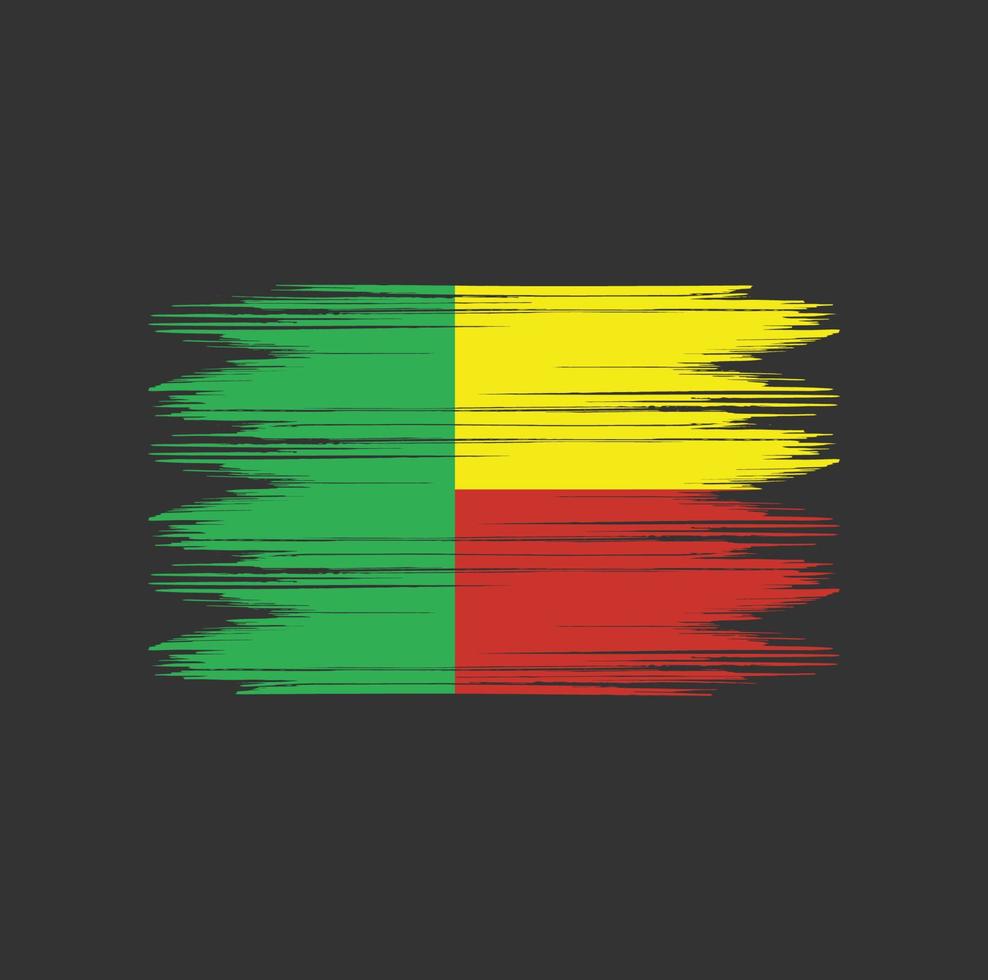 Benin Flag Brush vector