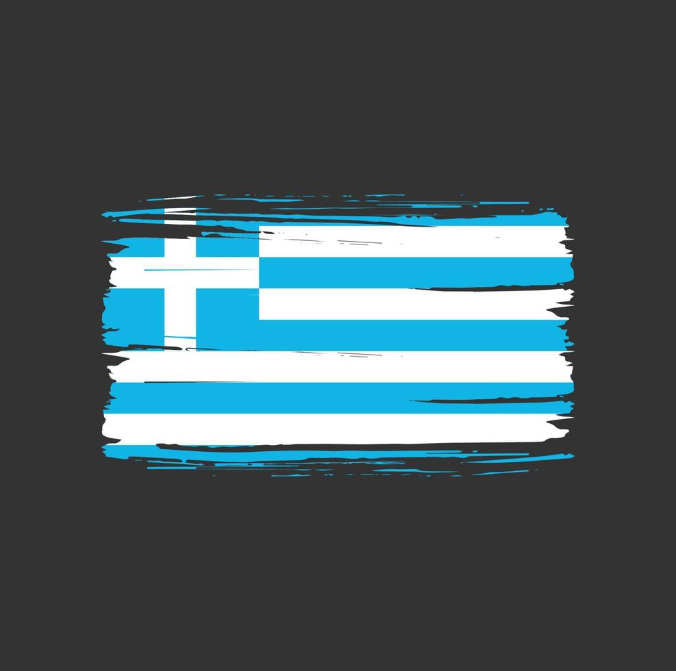 Greece flag brush stroke. National flag vector