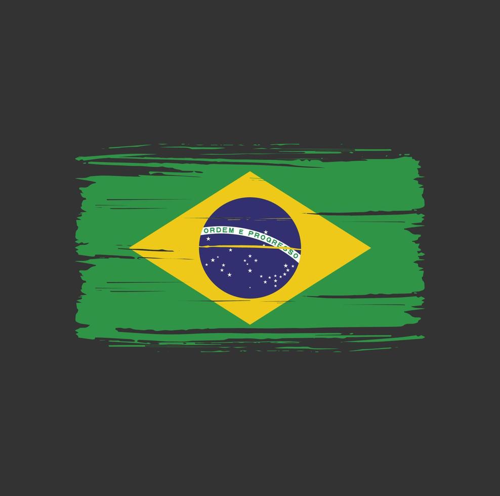 Brazil flag brush stroke. National flag vector