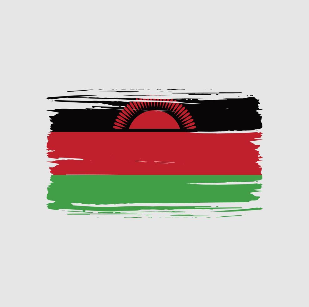 Malawi flag brush stroke. National flag vector