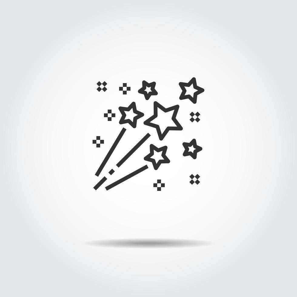 Fireworks Icon Line Vector Illustration
