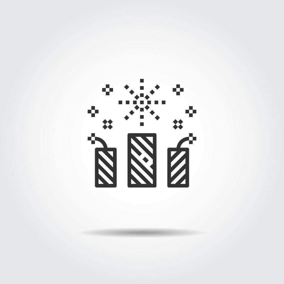 Fireworks Icon Line Vector Illustration