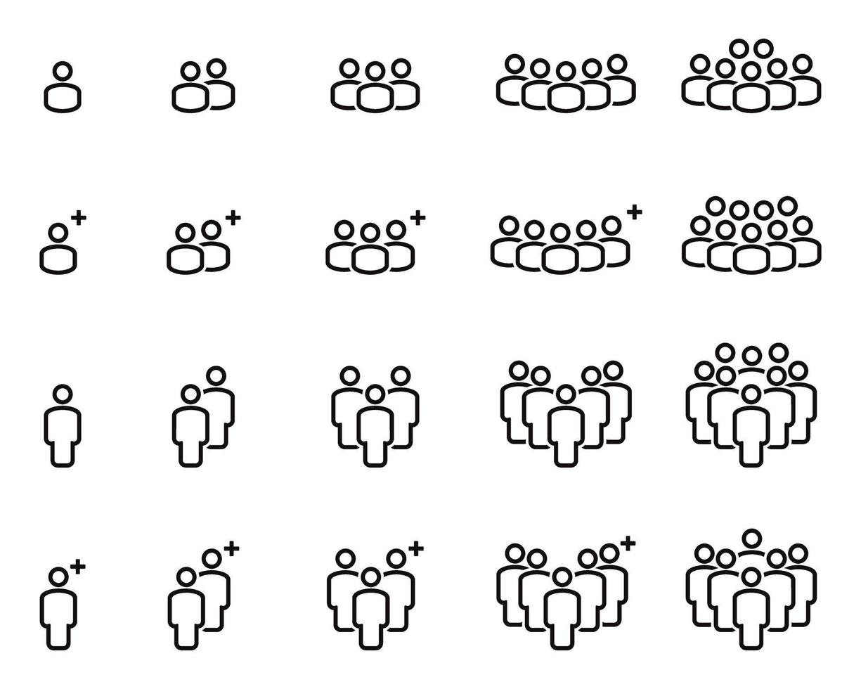 People Business Vector Line Icons ,Person Crowd Work Group Team , Business Meeting Communication.