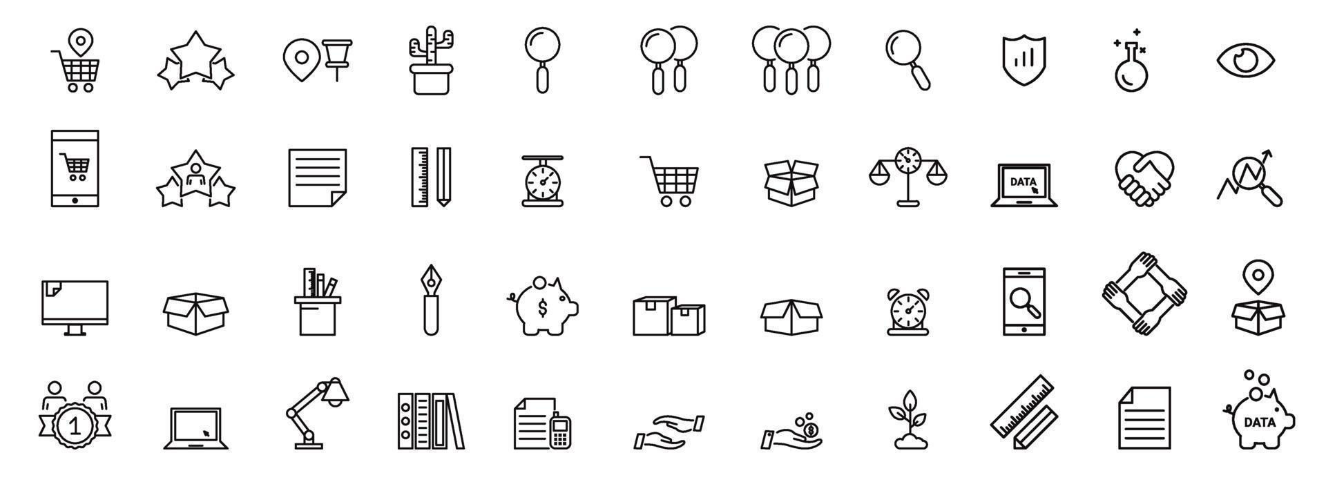 Business Office Workplace Vector Line Icons