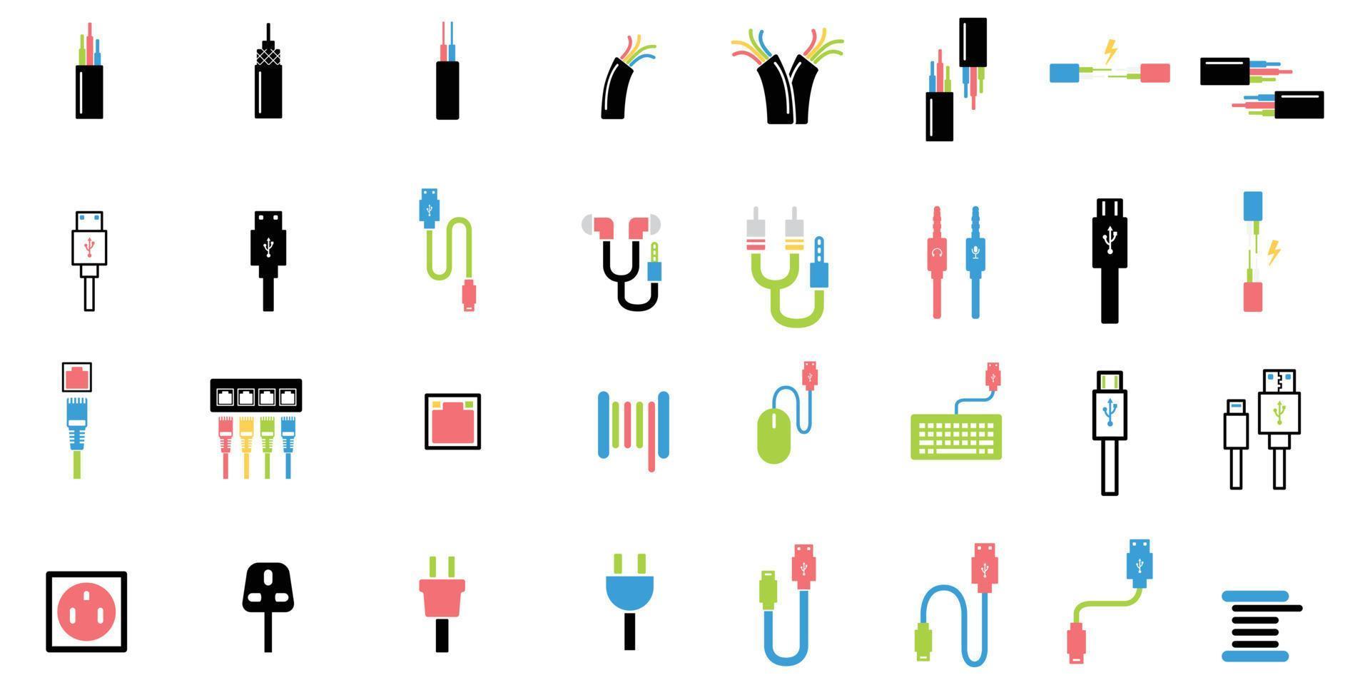 cable icons vector illustration