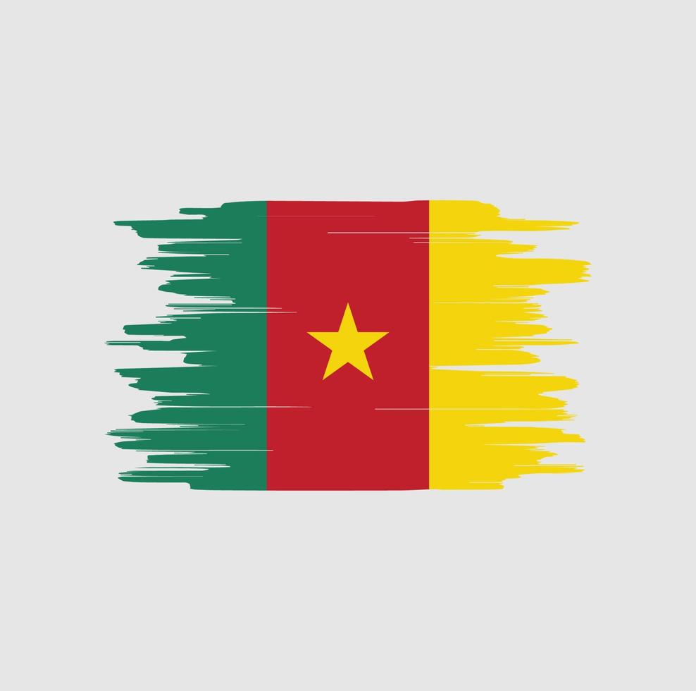 Cameroon flag brush strokes vector