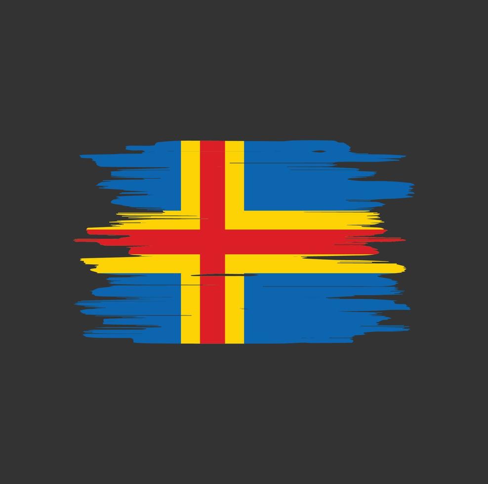 Aland Islands flag brush strokes vector