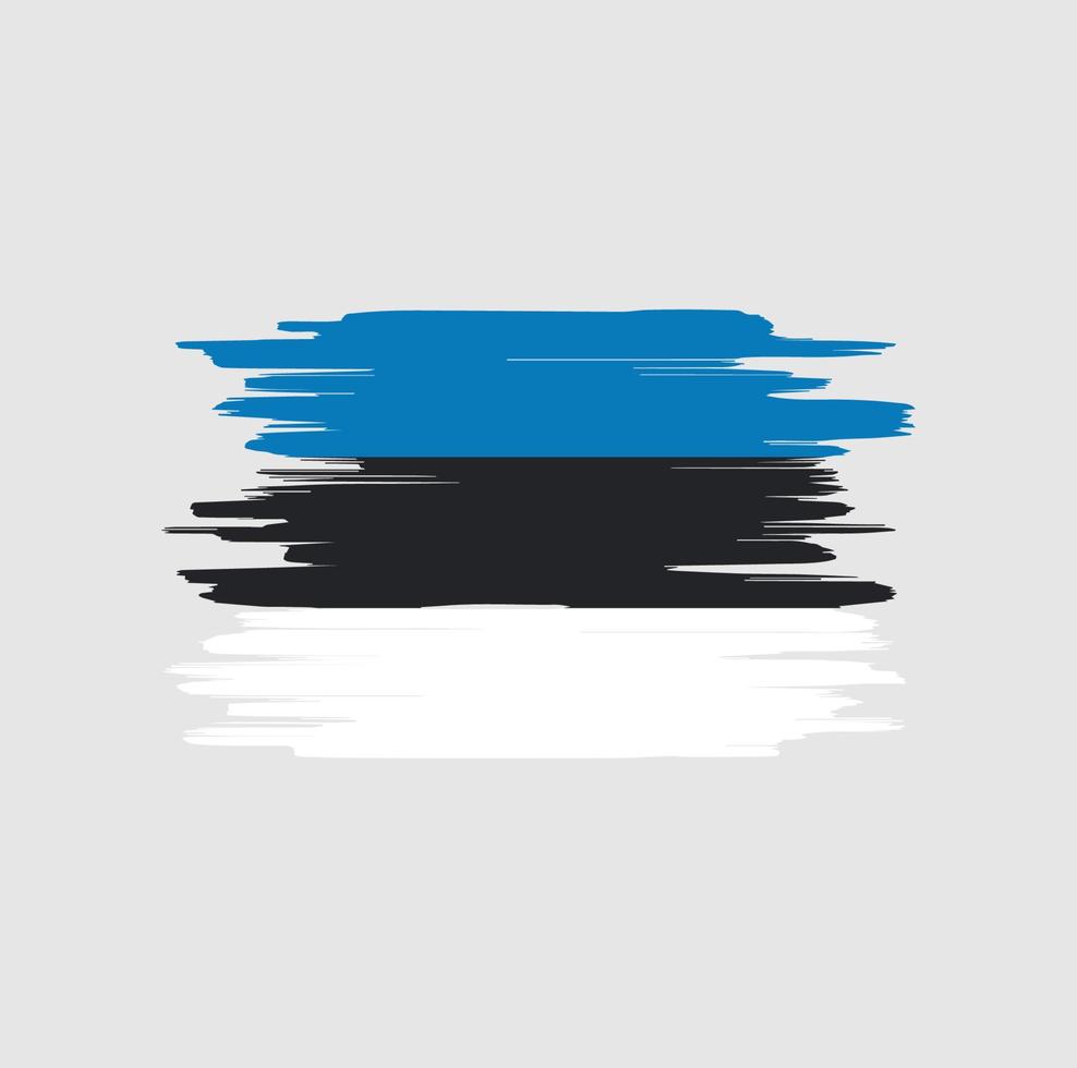 trazos de pincel de bandera de estonia vector