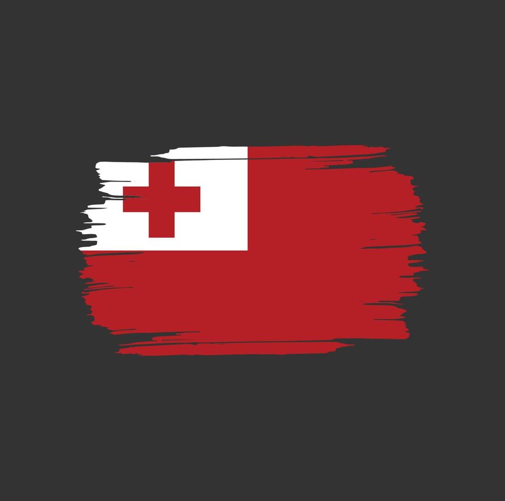 Tonga Flag Brush Strokes. National Country Flag vector