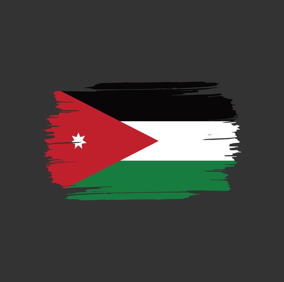 Jordan Flag Brush Strokes. National Country Flag vector