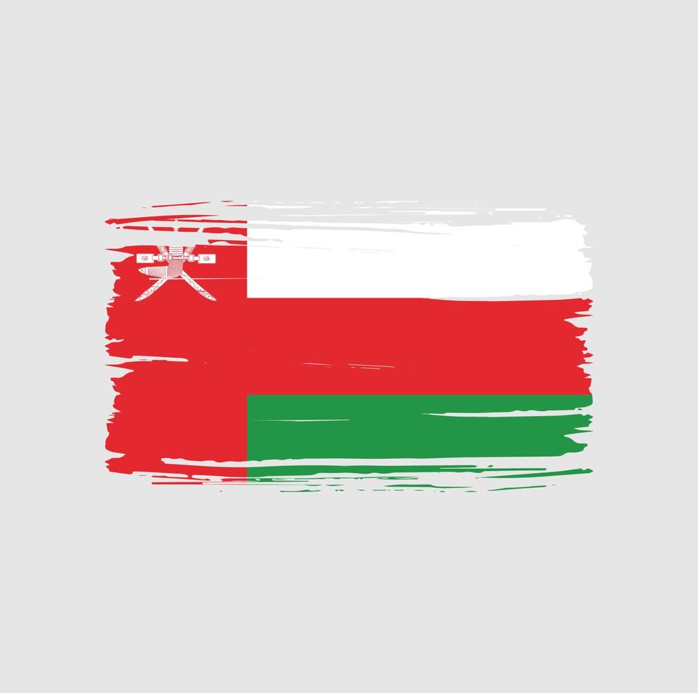 Oman flag brush stroke. National flag vector