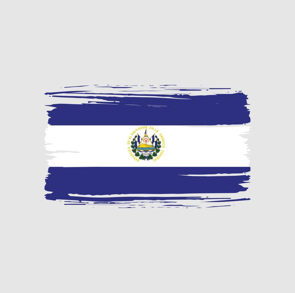 El Salvador flag brush stroke. National flag vector