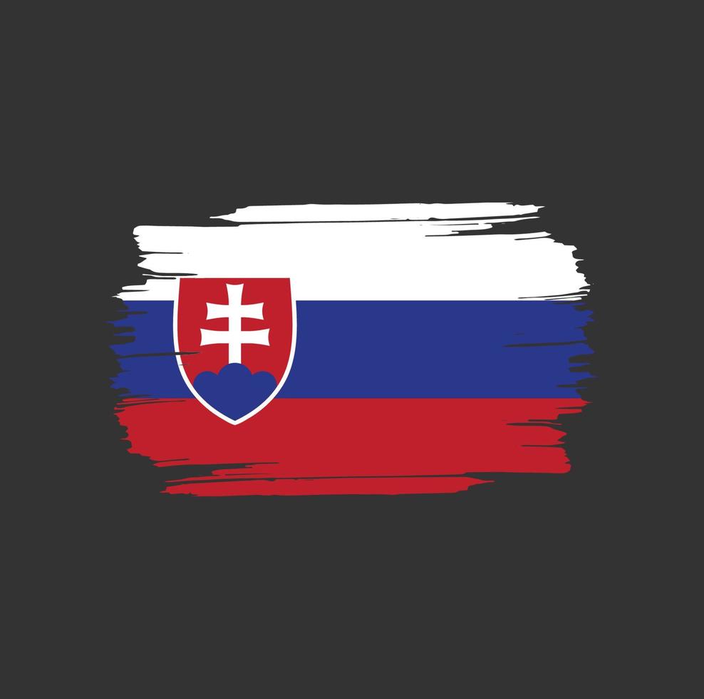 Slovakia Flag Brush Strokes. National Country Flag vector