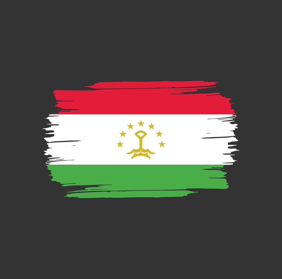 Tajikistan Flag Brush Strokes. National Country Flag vector