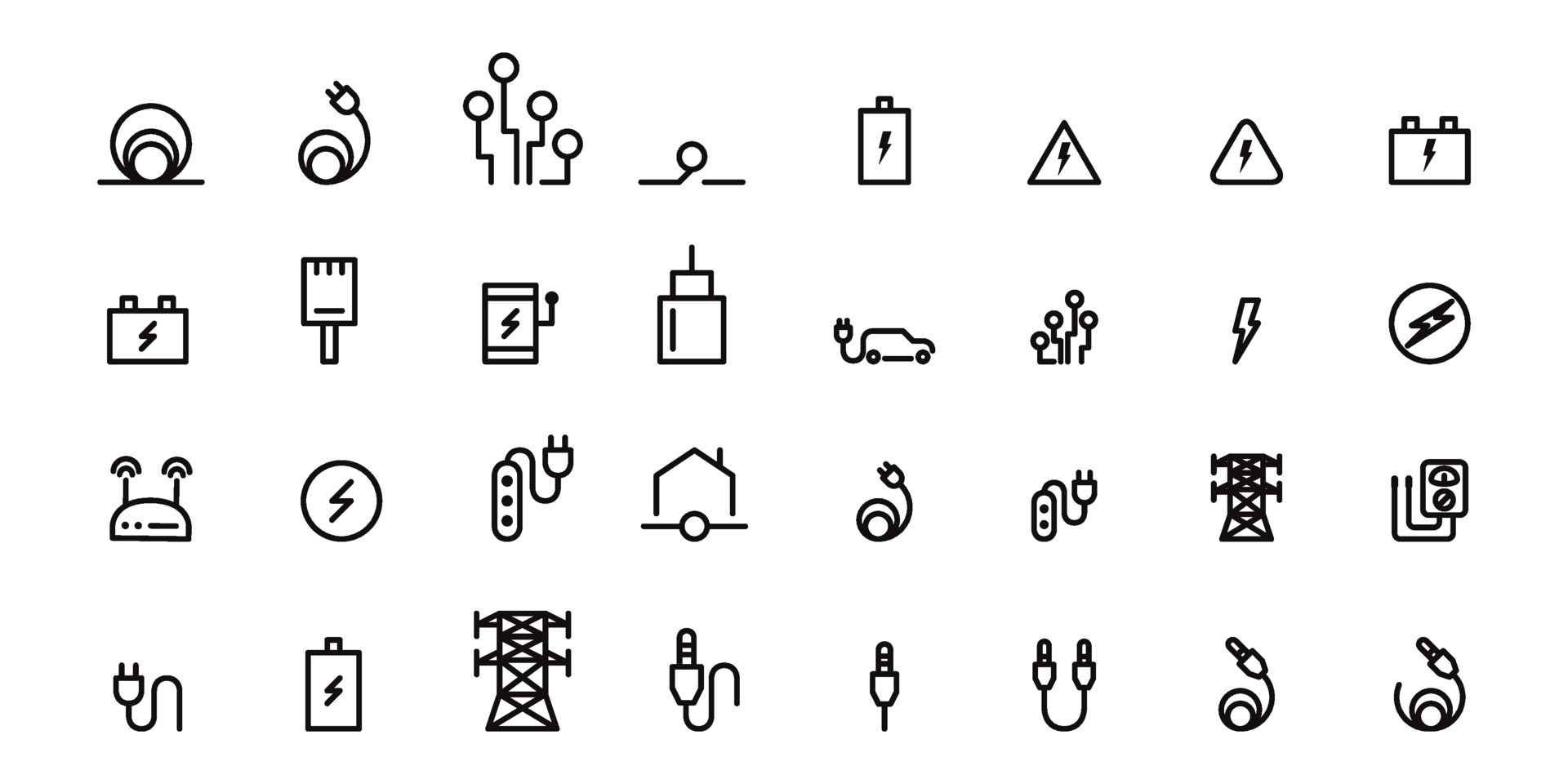 cable icons vector illustration 6078646 Vector Art at Vecteezy