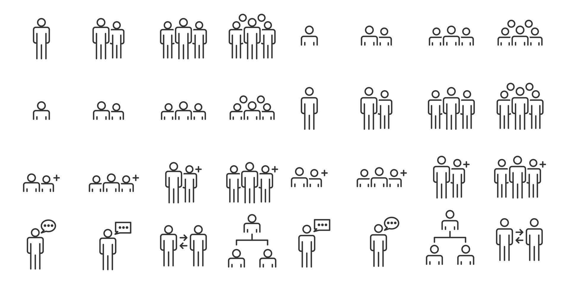 People Icons Line Work Group Team Vector