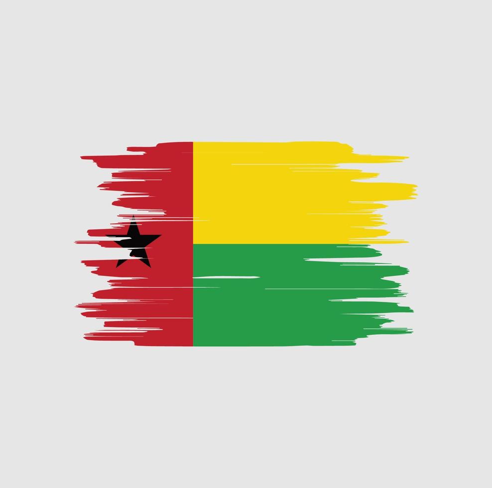 Guinea Bissau flag brush strokes vector