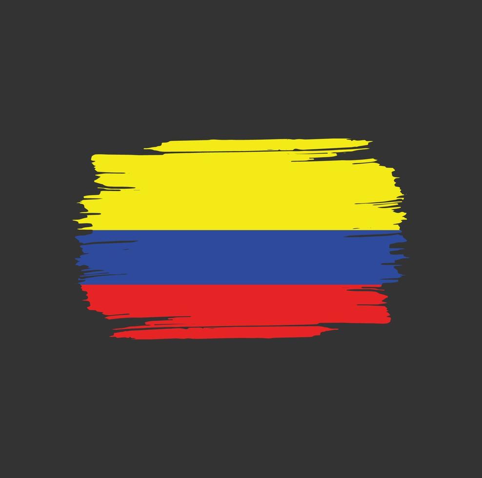 Colombia Flag Brush Strokes. National Country Flag vector