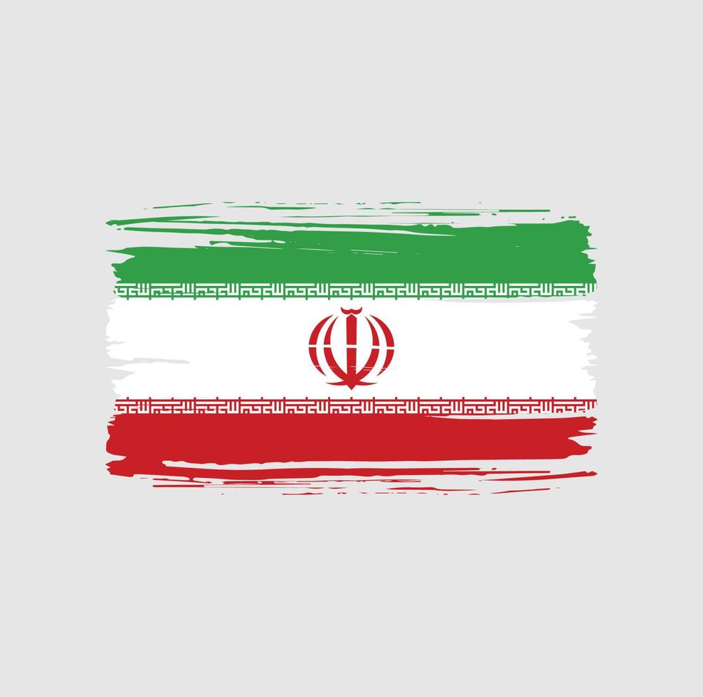 Iran flag brush stroke. National flag vector