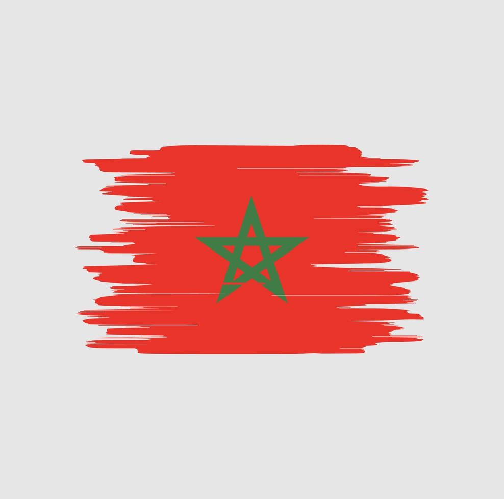 trazos de pincel de bandera de marruecos vector
