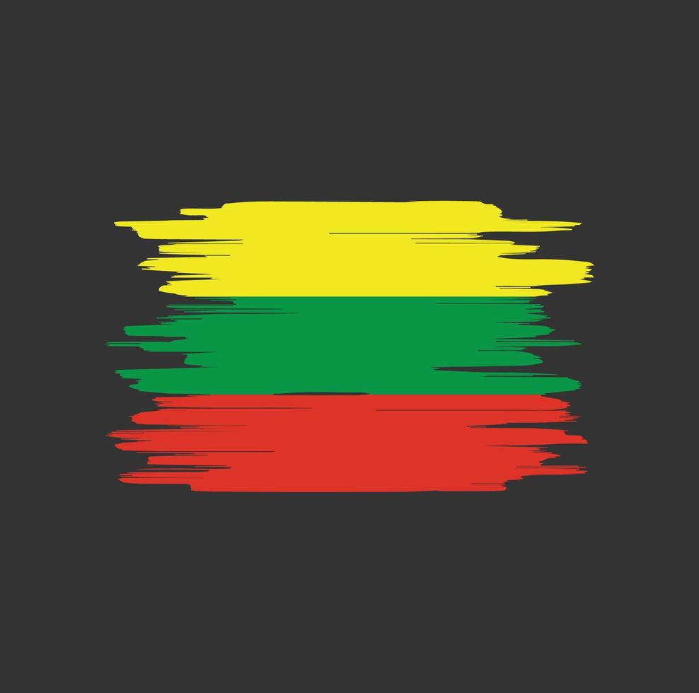 Lithuania flag brush strokes vector