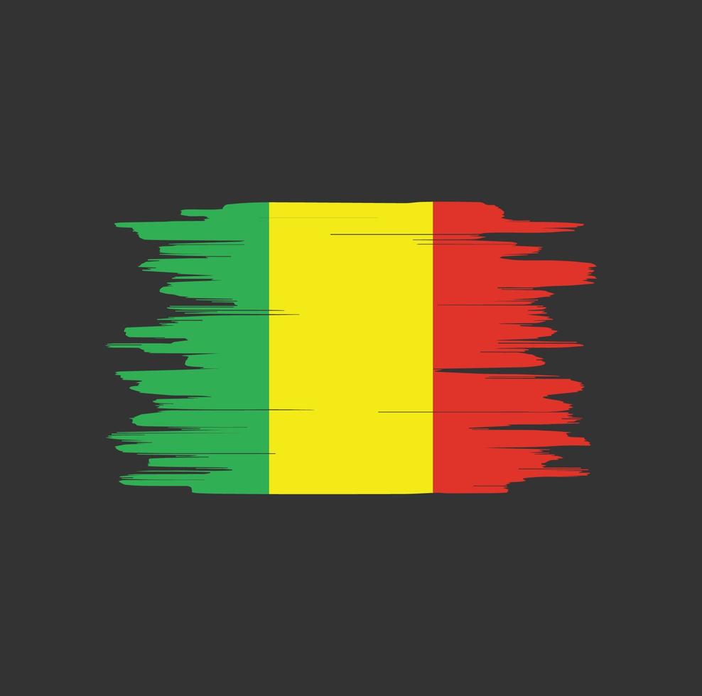 Mali flag brush strokes vector