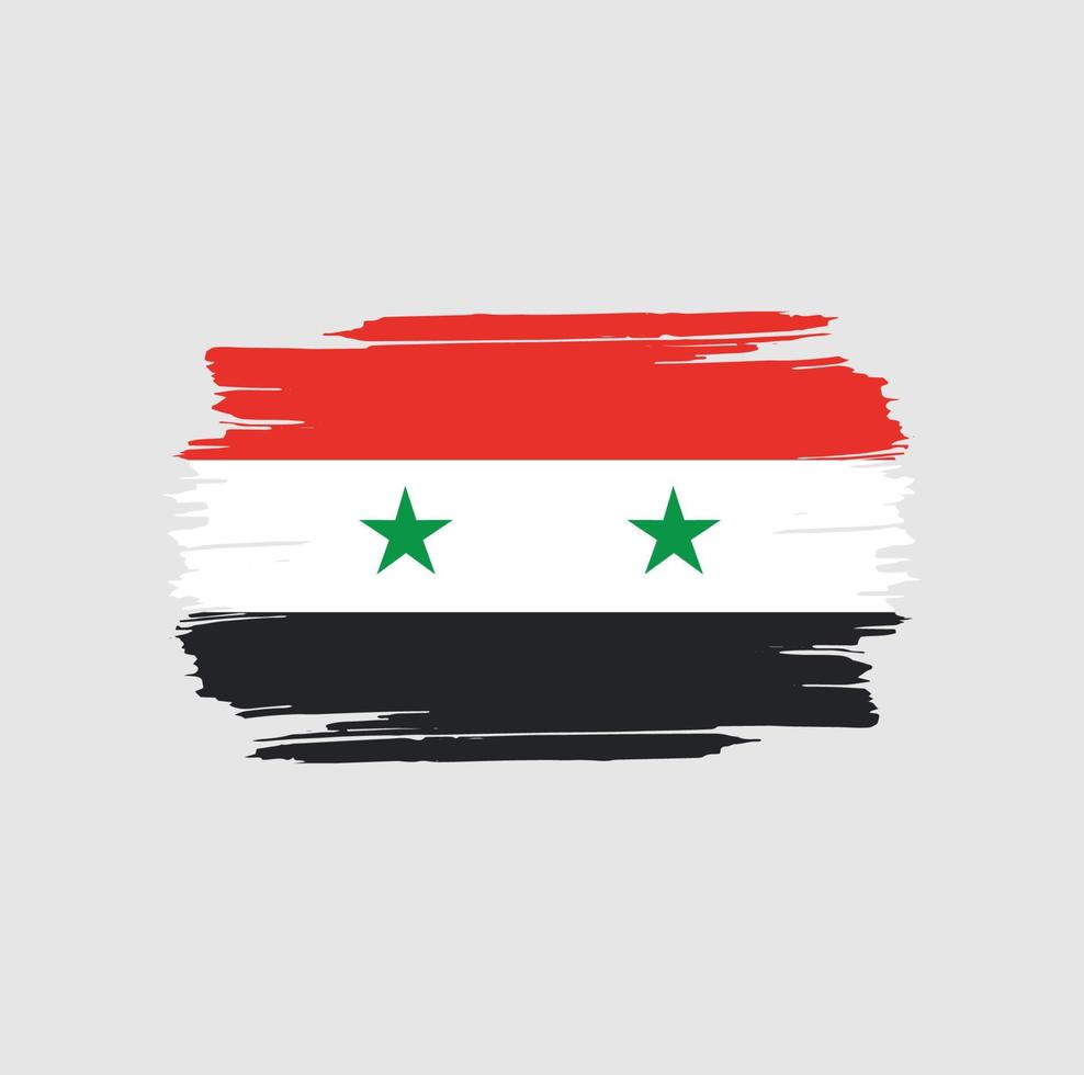 trazos de pincel de bandera siria. bandera nacional del país vector