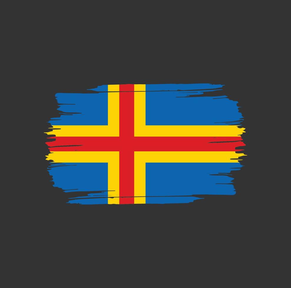 Aland Islands Flag Brush Strokes. National Country Flag vector