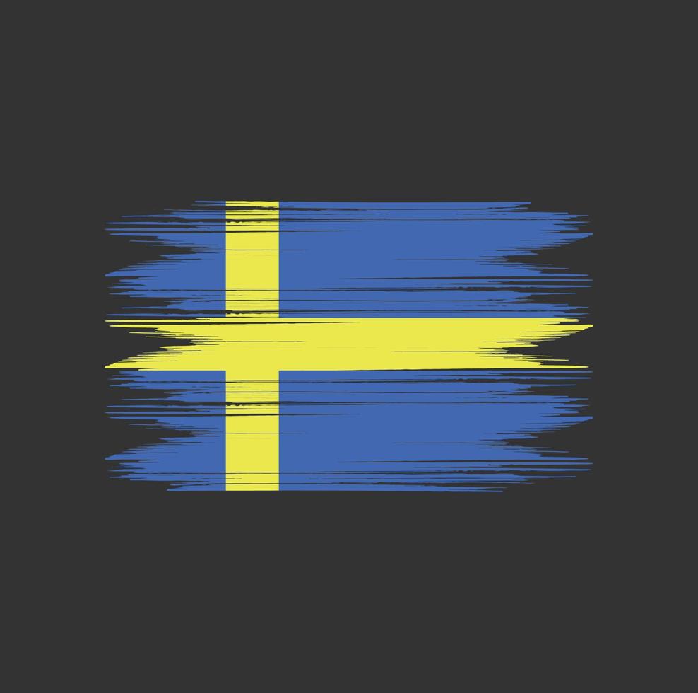 cepillo de bandera de suecia vector