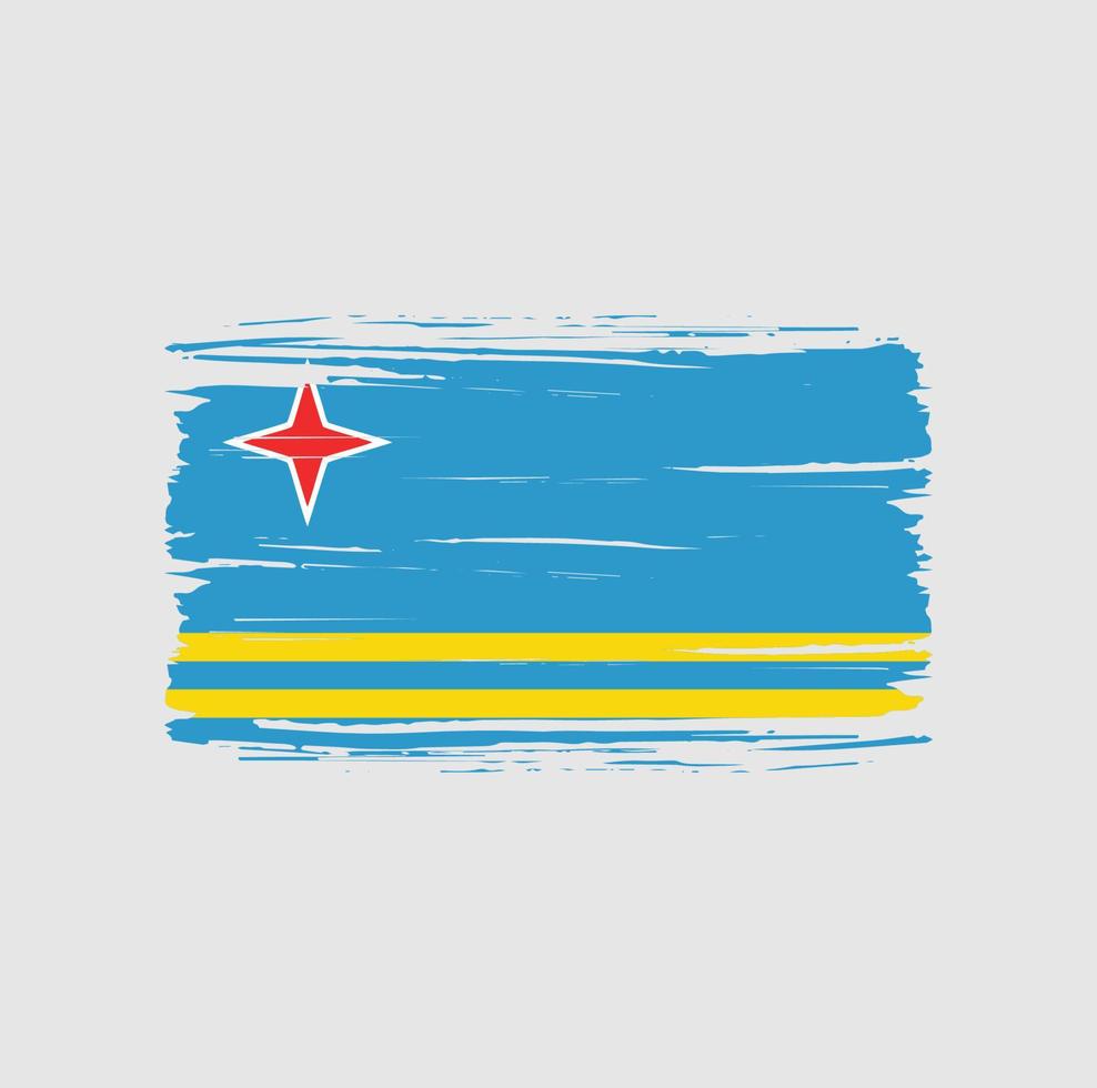 trazo de pincel de la bandera de aruba. bandera nacional vector