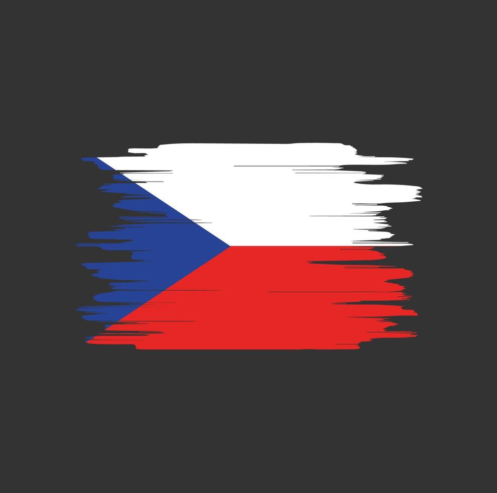 Czech Republic flag brush strokes vector