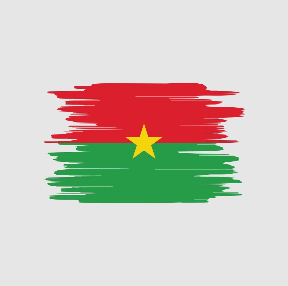 trazos de pincel de bandera de burkina faso vector