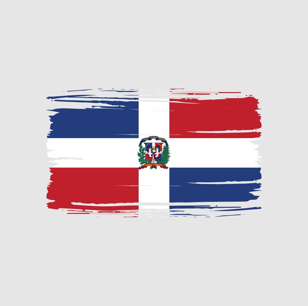 trazo de pincel de bandera de república dominicana. bandera nacional vector