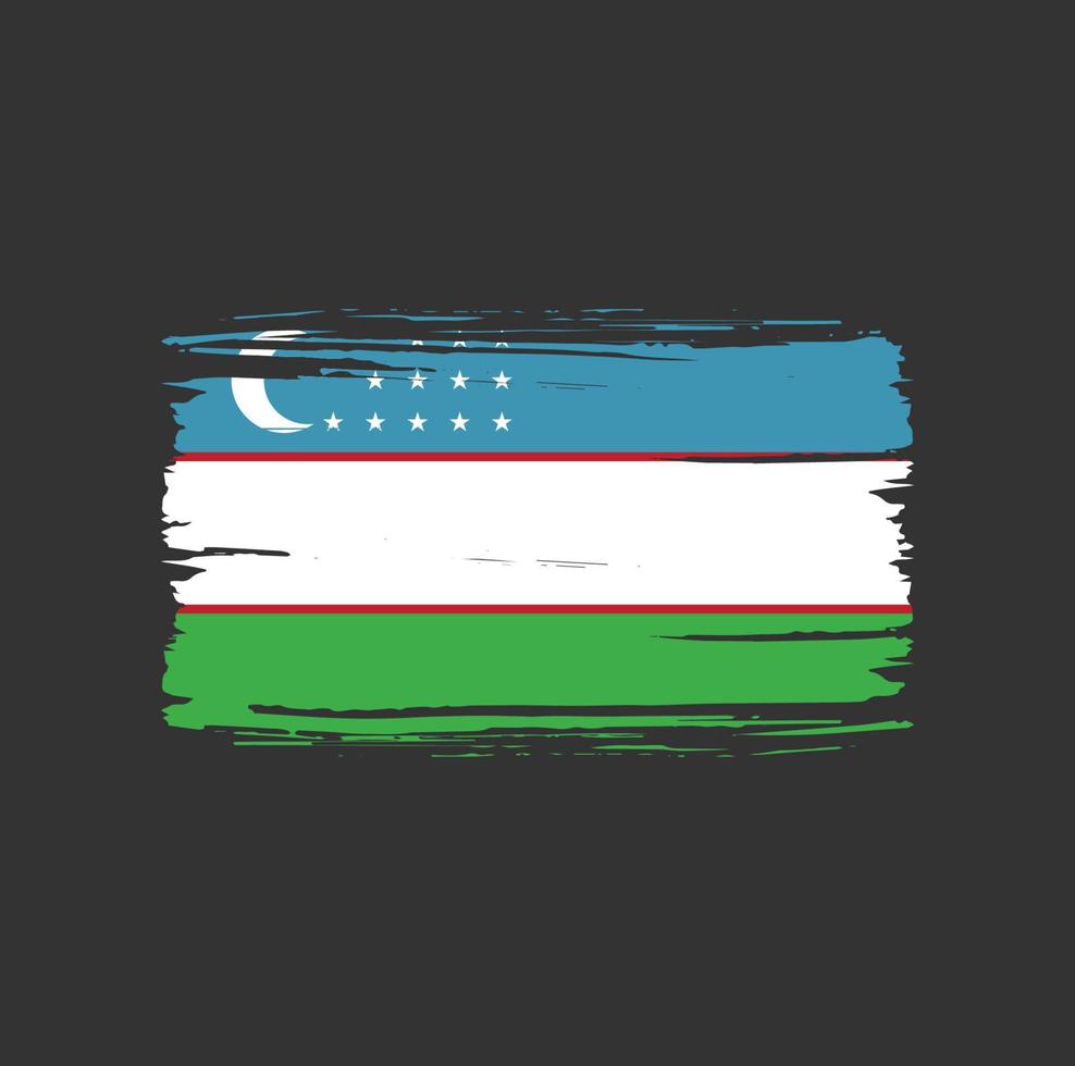 trazo de pincel de bandera de uzbekistán. bandera nacional vector