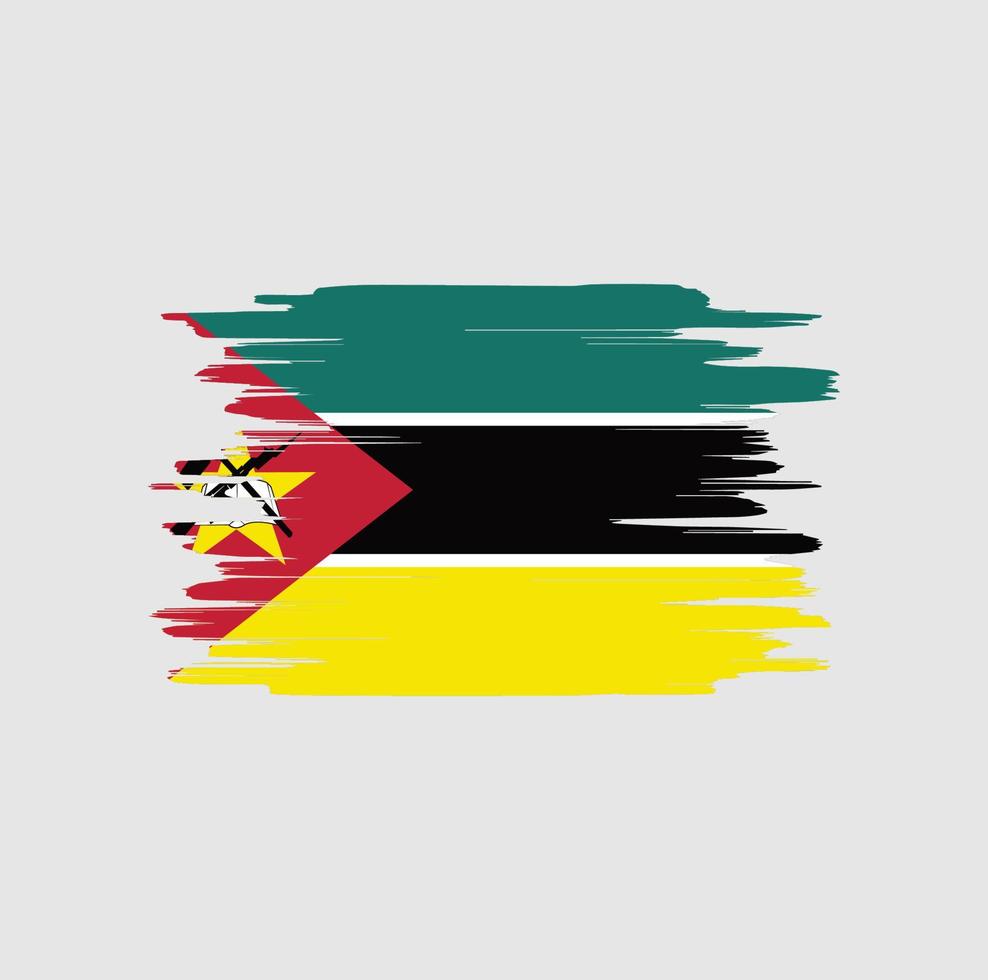 Mozambique flag brush strokes vector