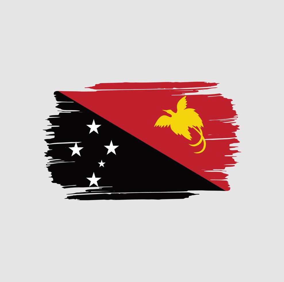 Papua New Guinea Flag Brush Strokes. National Country Flag vector