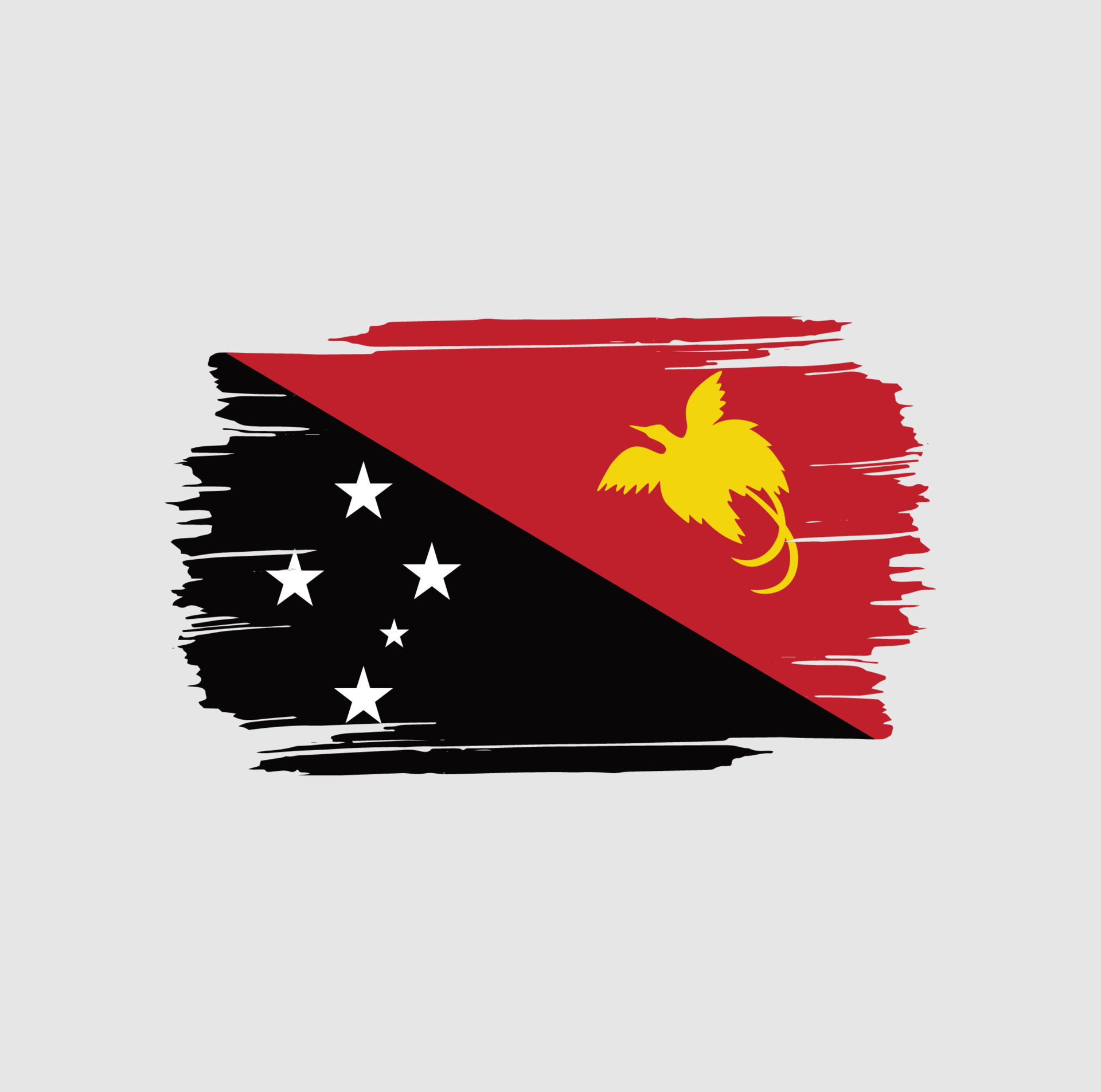 Papua New Guinea Flag Brush Strokes. National Country Flag 6078829 ...