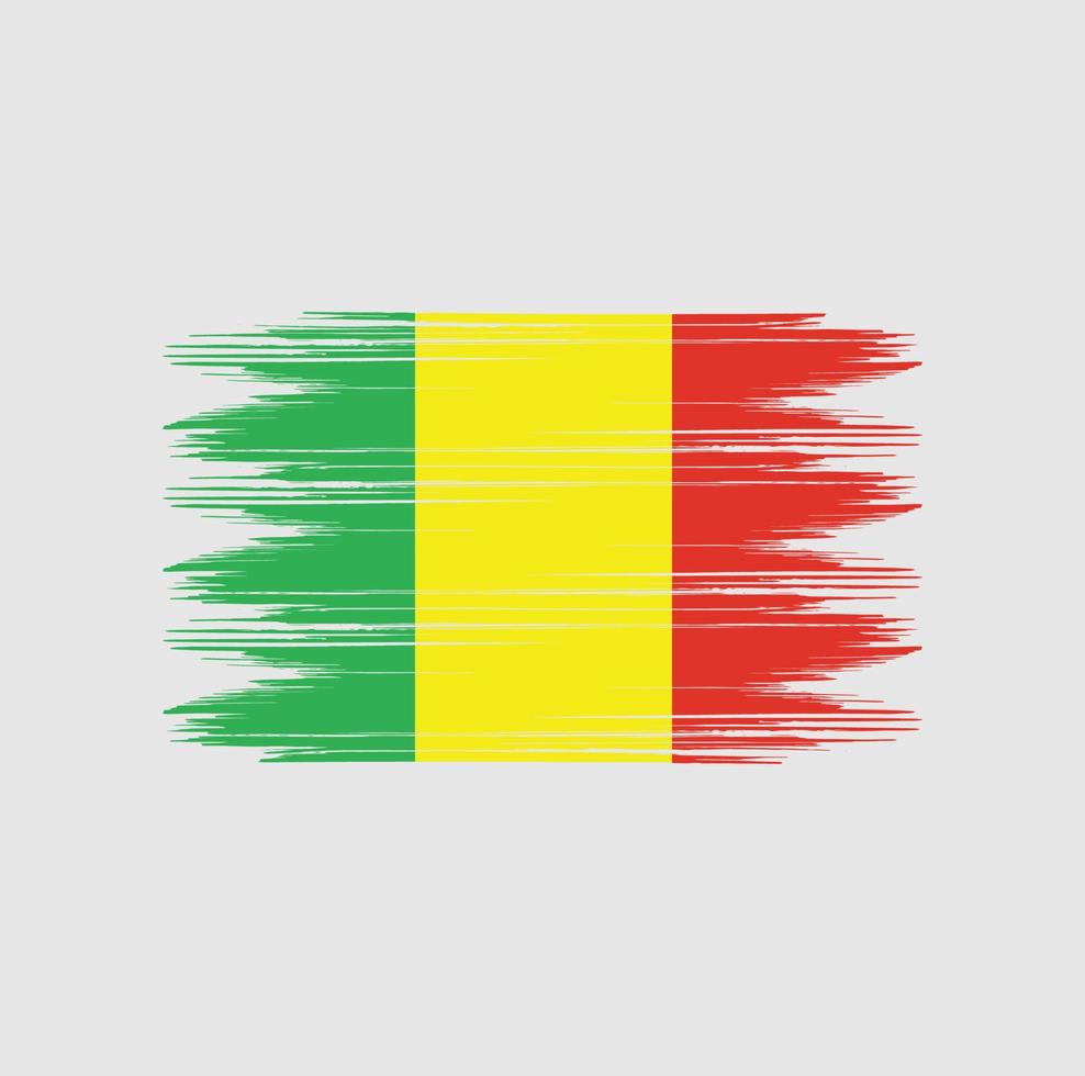 Mali Flag Brush vector