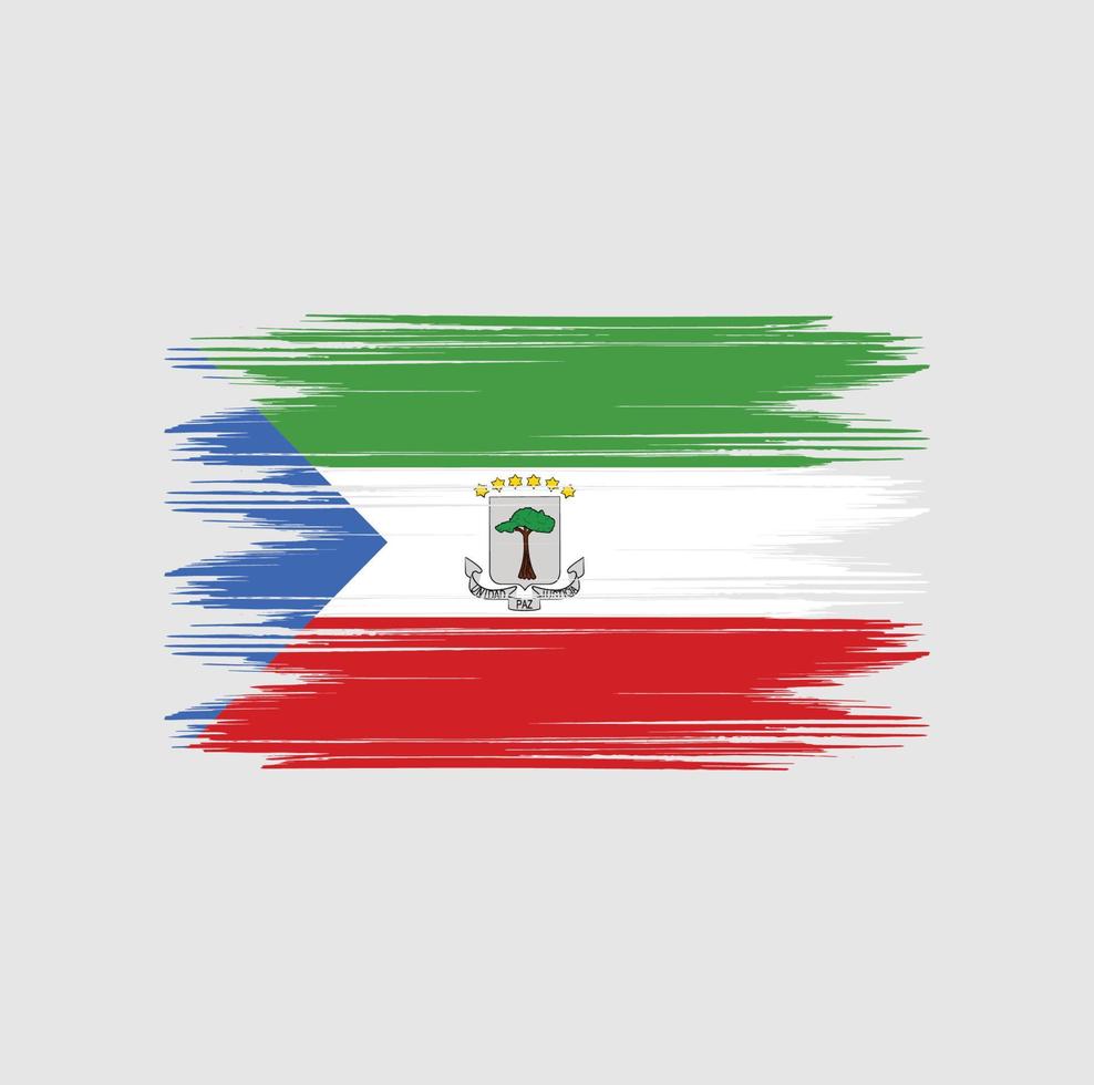 cepillo de bandera de guinea ecuatorial vector