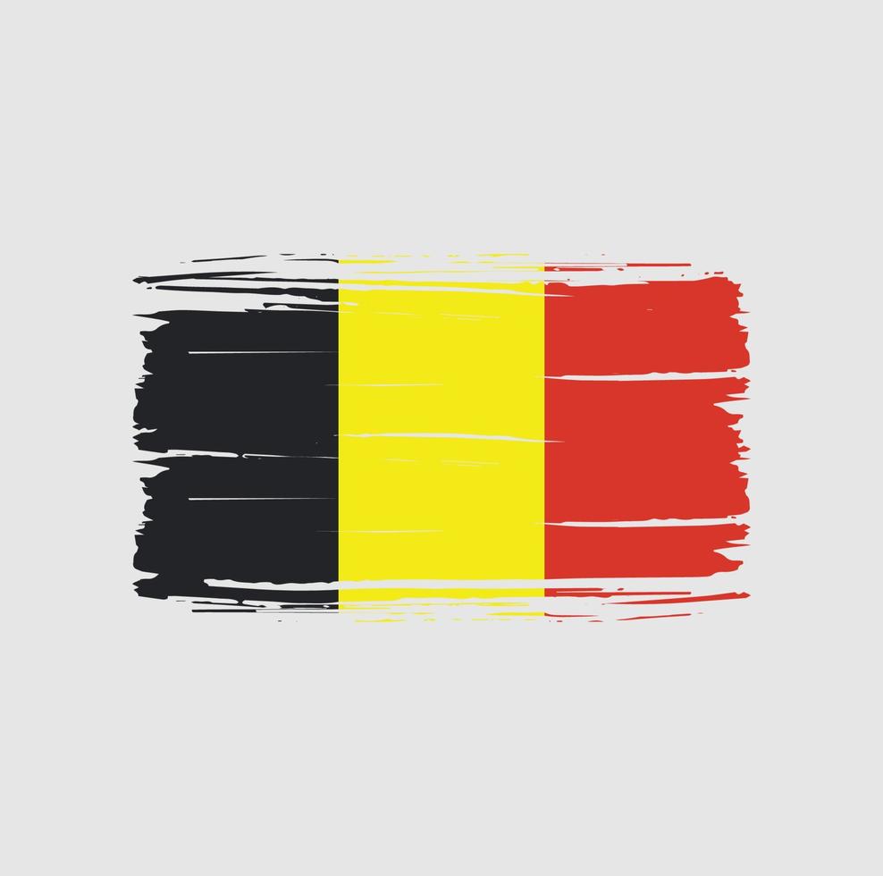 Trazo de pincel de bandera de Bélgica. bandera nacional vector